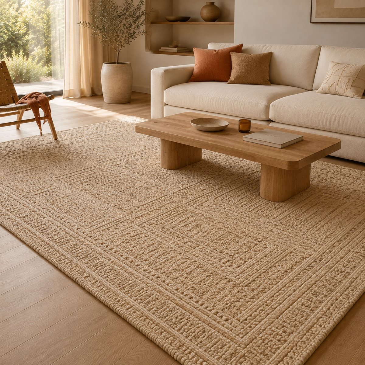 Tapis salon beige : comment bien l'associer à sa décoration Image