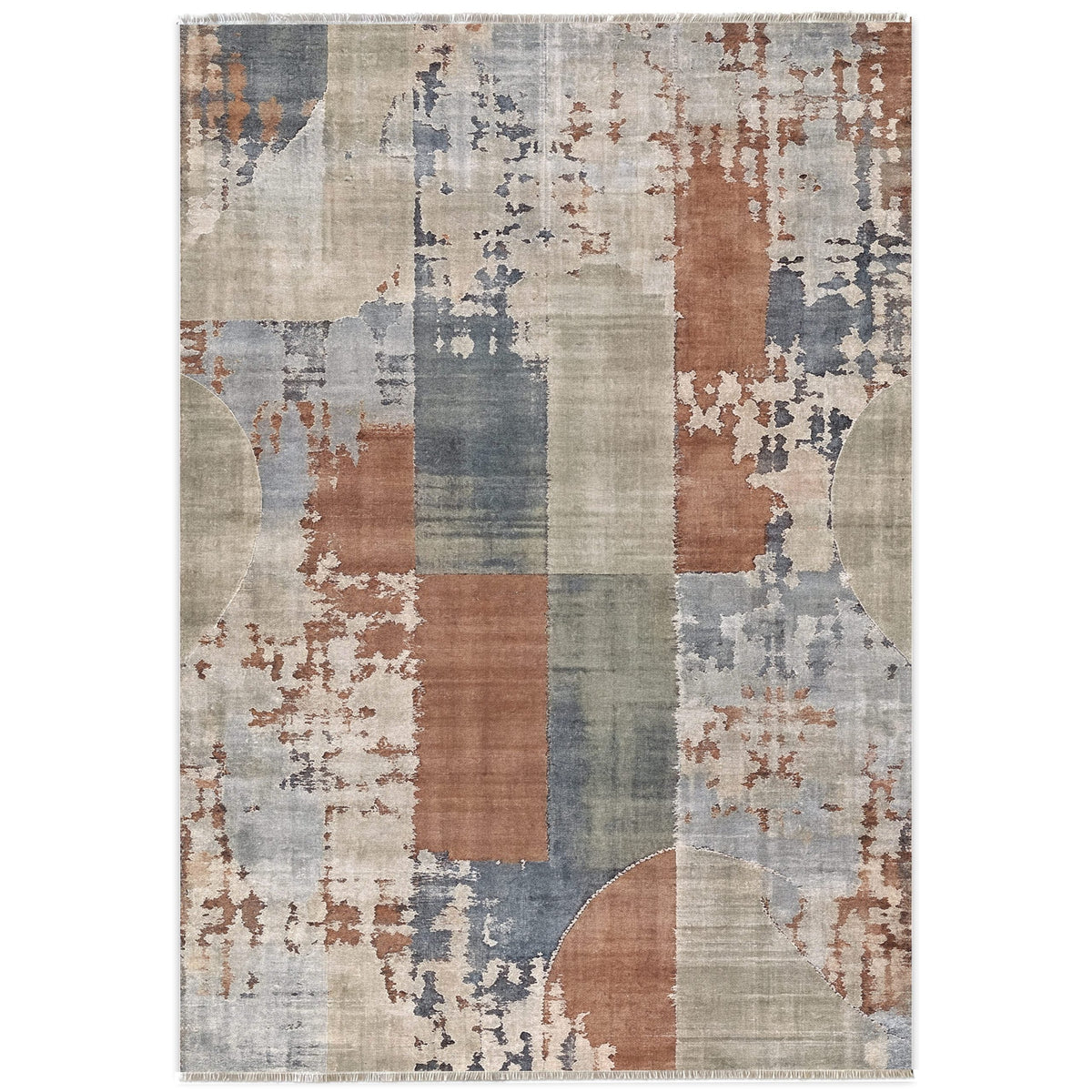 Tapis Géométrique Moderne Bleu Marine Lavable Estelle, vue 12