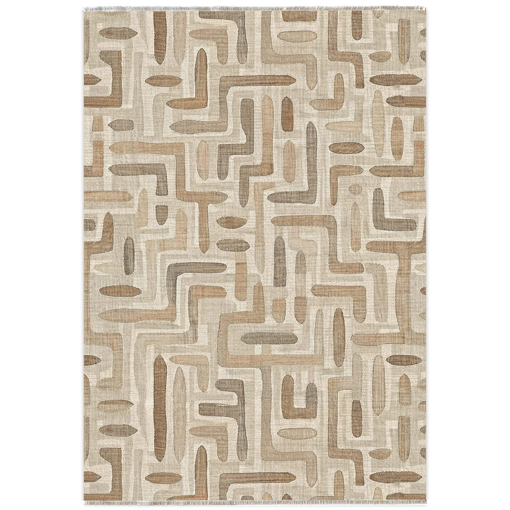 Tapis Géométrique Moderne Bleu Marine Lavable Maeva, vue 12