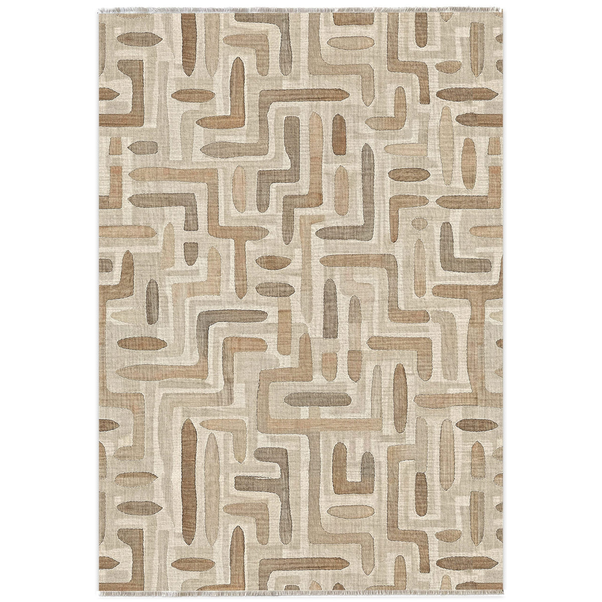 Tapis Géométrique Moderne Bleu Marine Lavable Maeva, vue 12