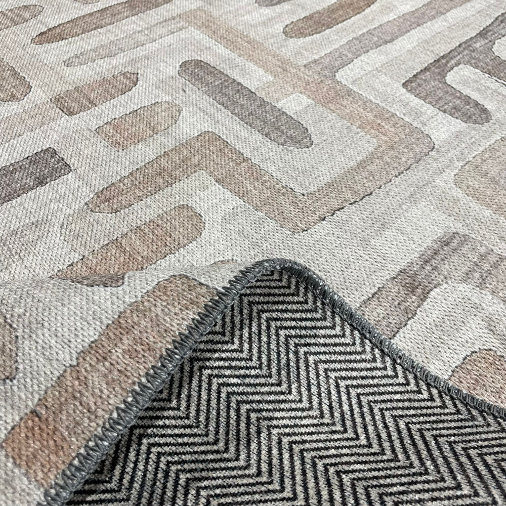 Tapis Géométrique Moderne Bleu Marine Lavable Maeva, vue 14