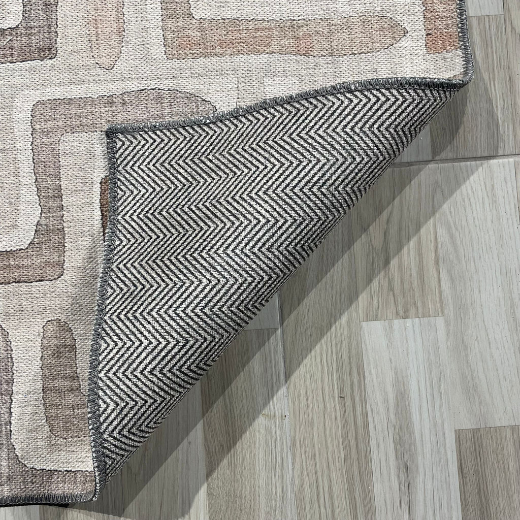 Tapis Géométrique Moderne Bleu Marine Lavable Maeva, vue 15