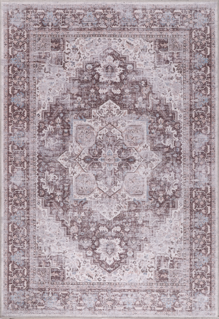 Détail du motif du tapis abstrait gris lavable Valentine