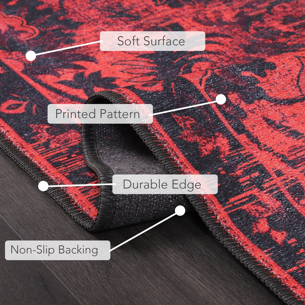 Tapis Ethnique Bordeaux Lavable Céleste, vue 7