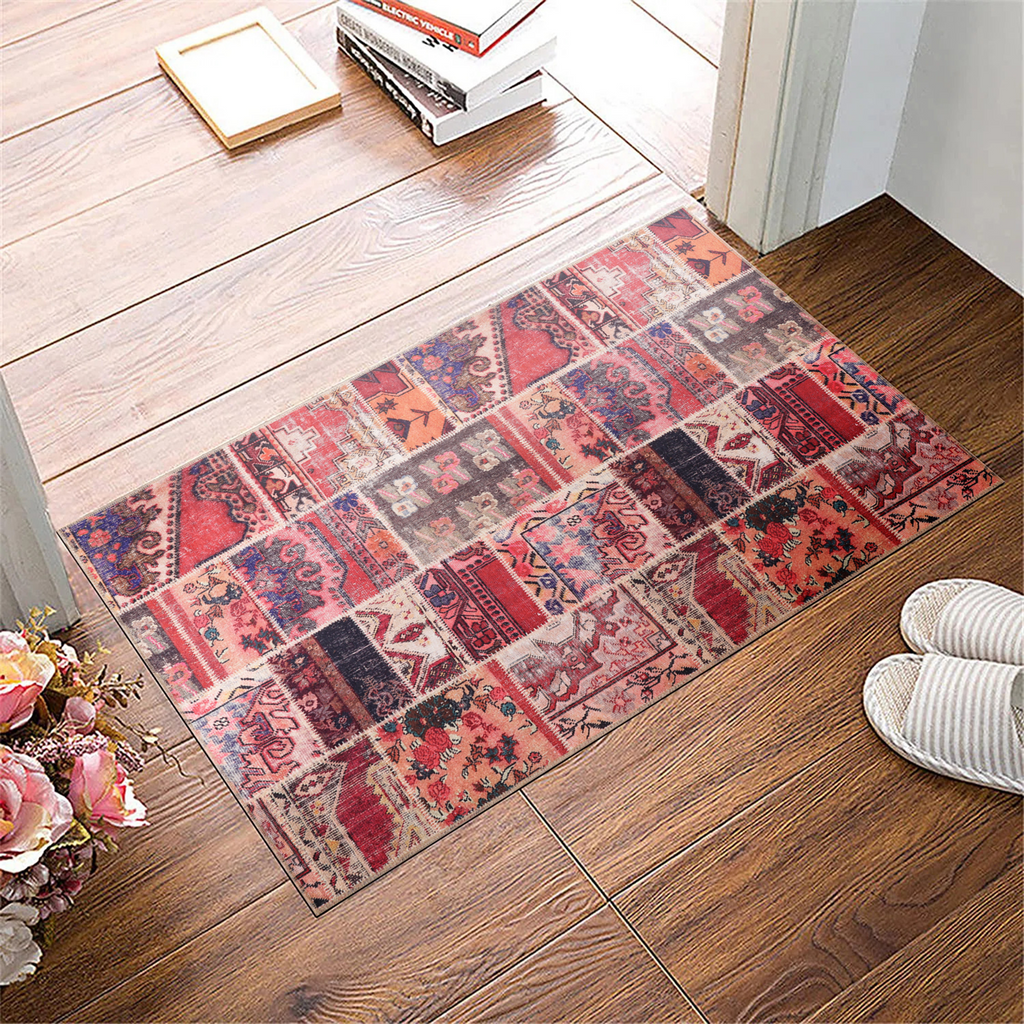 Tapis Ethnique Vintage Crème et Blanc Lavable Tess, vue 6