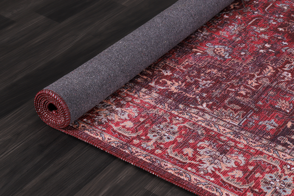 Tapis Vintage Bordeaux Lavable Alice, vue 5