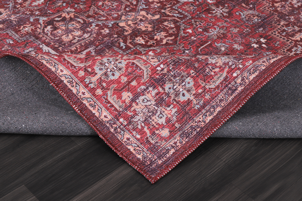 Tapis Vintage Bordeaux Lavable Alice, vue 7