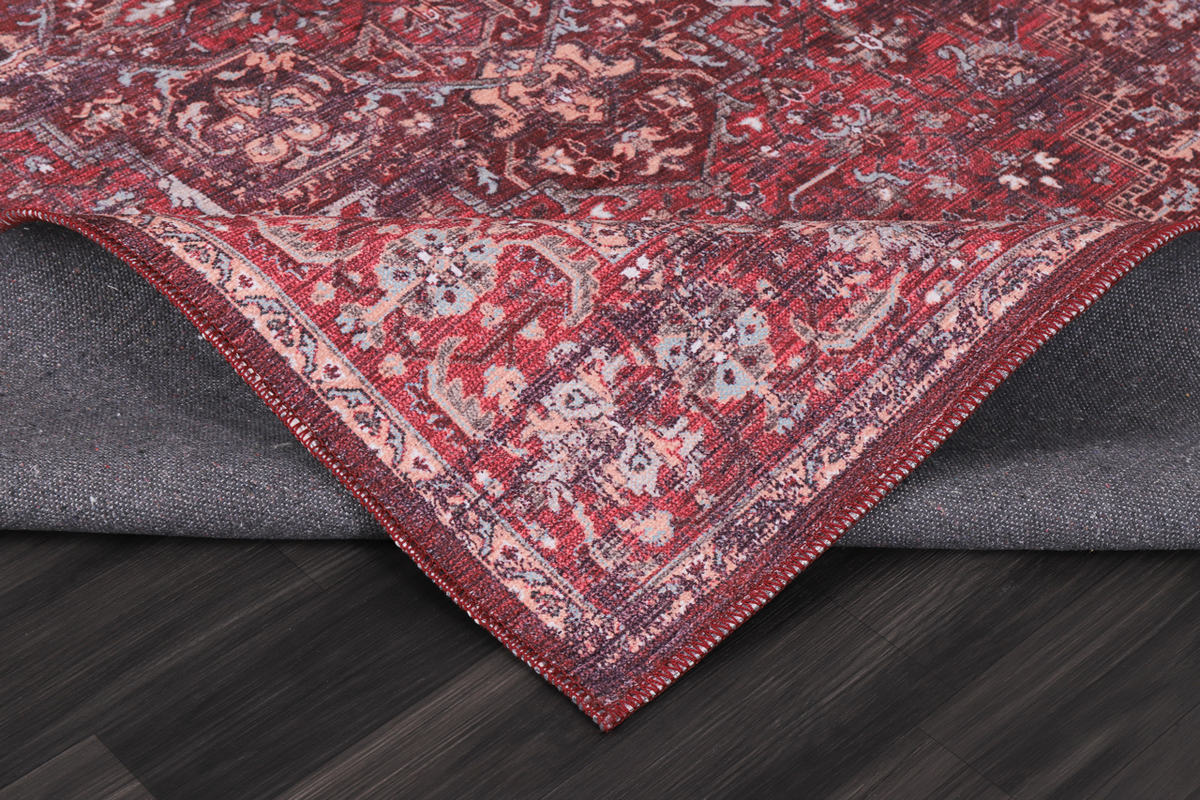 Tapis Vintage Bordeaux Lavable Alice, vue 7