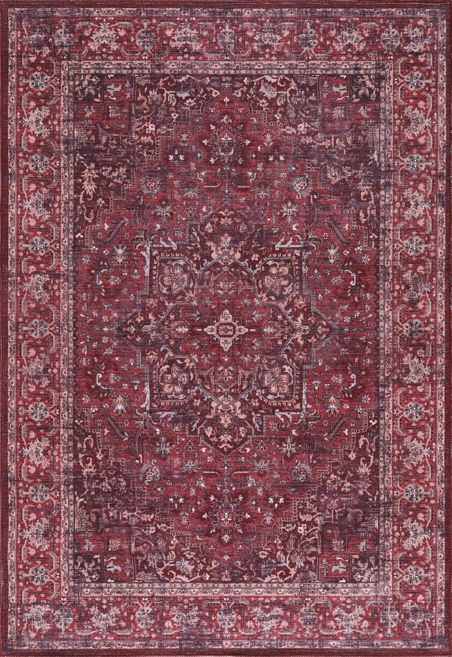 Tapis Vintage Bordeaux Lavable Alice, vue 8