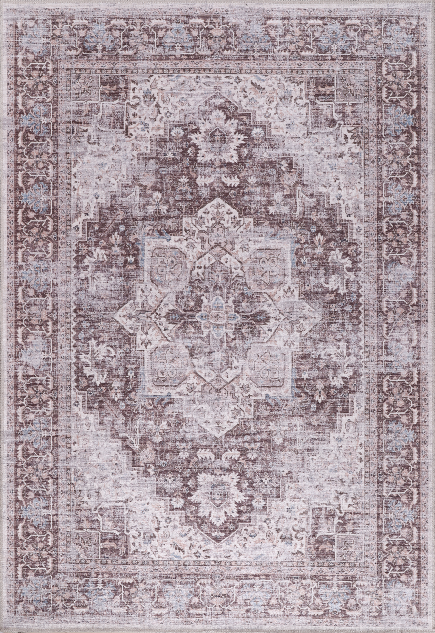 Tapis Vintage Gris Lavable Azalée, vue 6