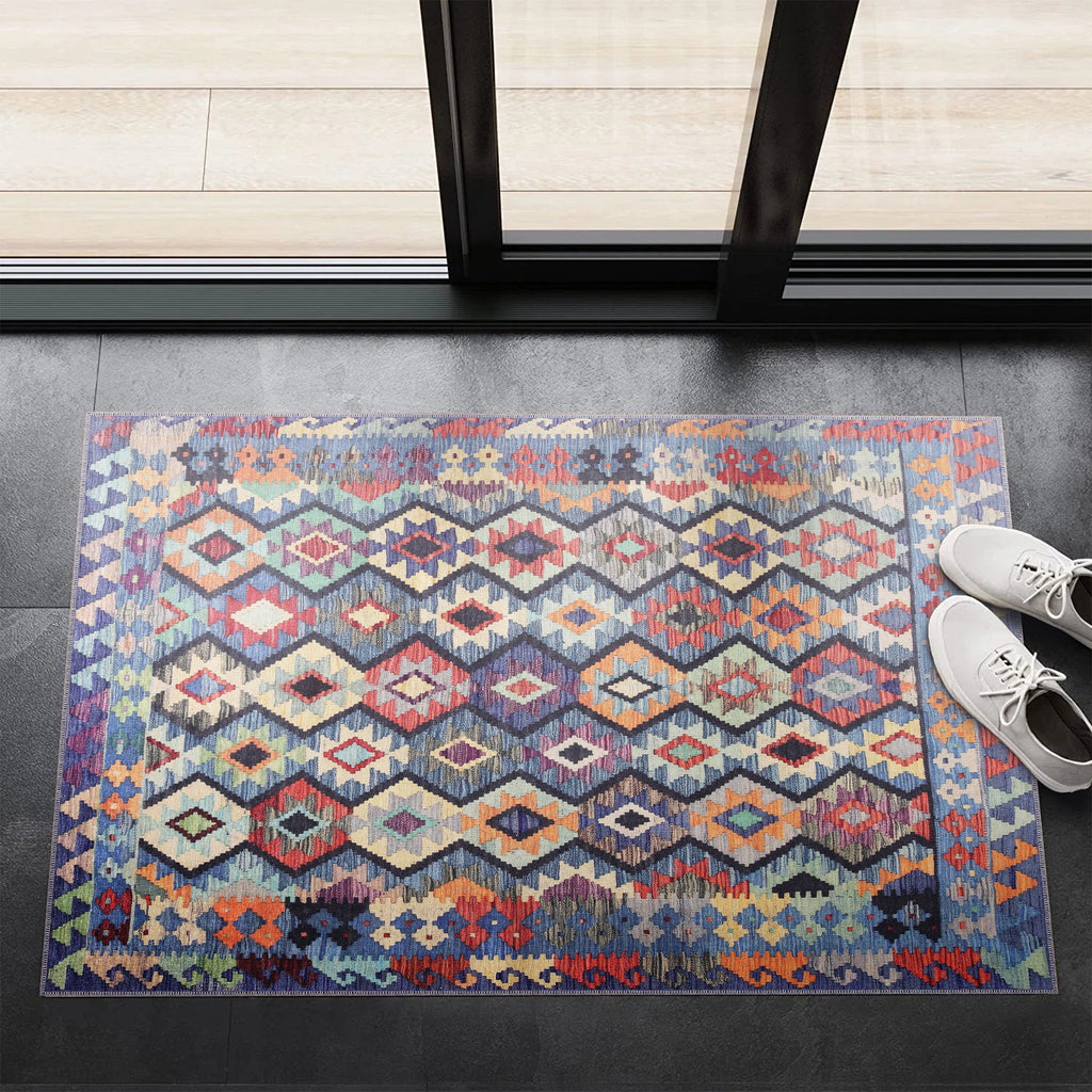 Tapis Ethnique Bordeaux Lavable Ophélie, vue 3