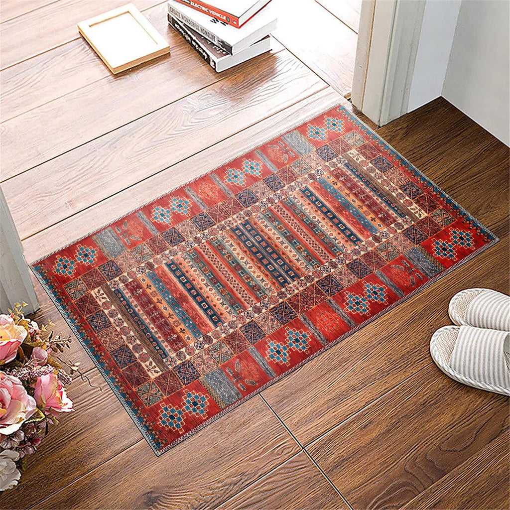 Tapis Ethnique Bordeaux Lavable Elvire, vue 9