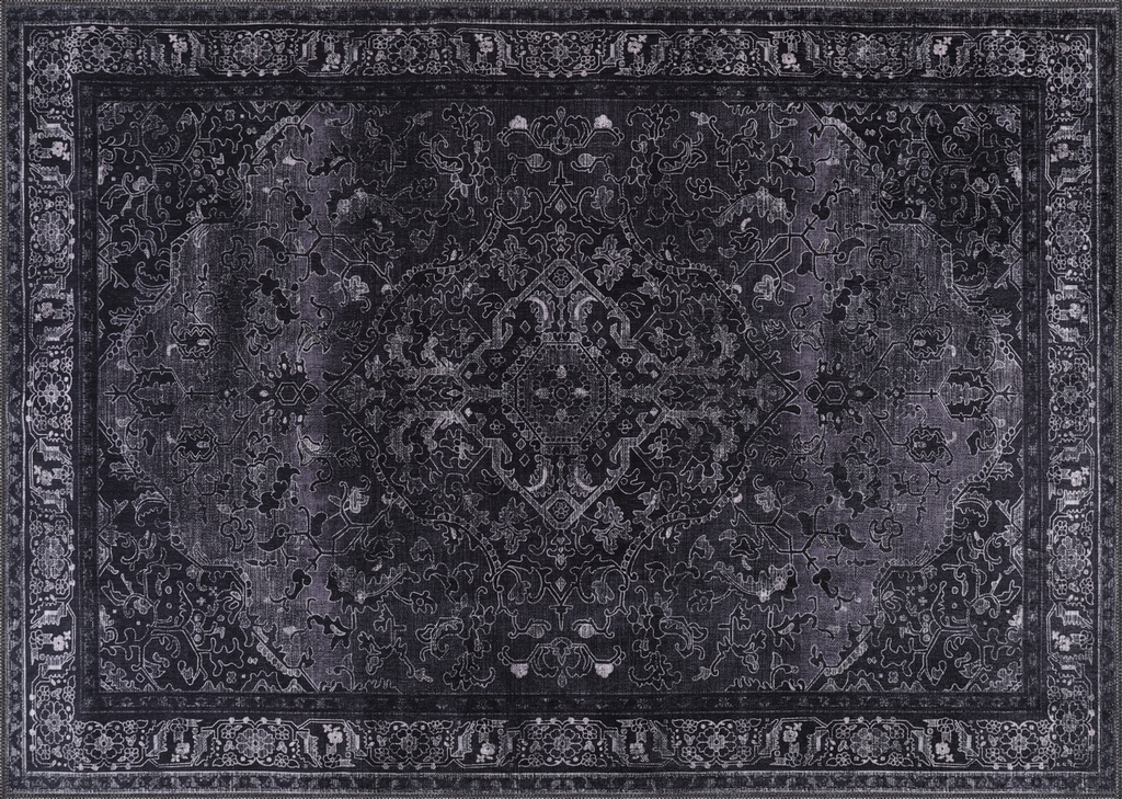 Tapis Vintage Gris Lavable Céleste, vue 4