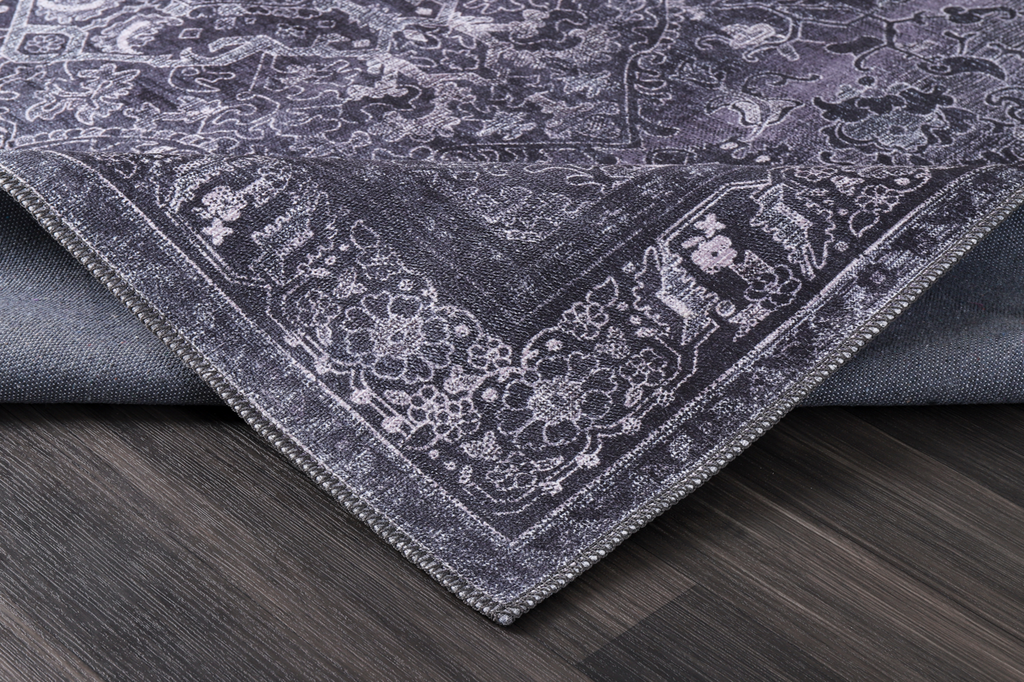 Tapis Vintage Gris Lavable Céleste, vue 5