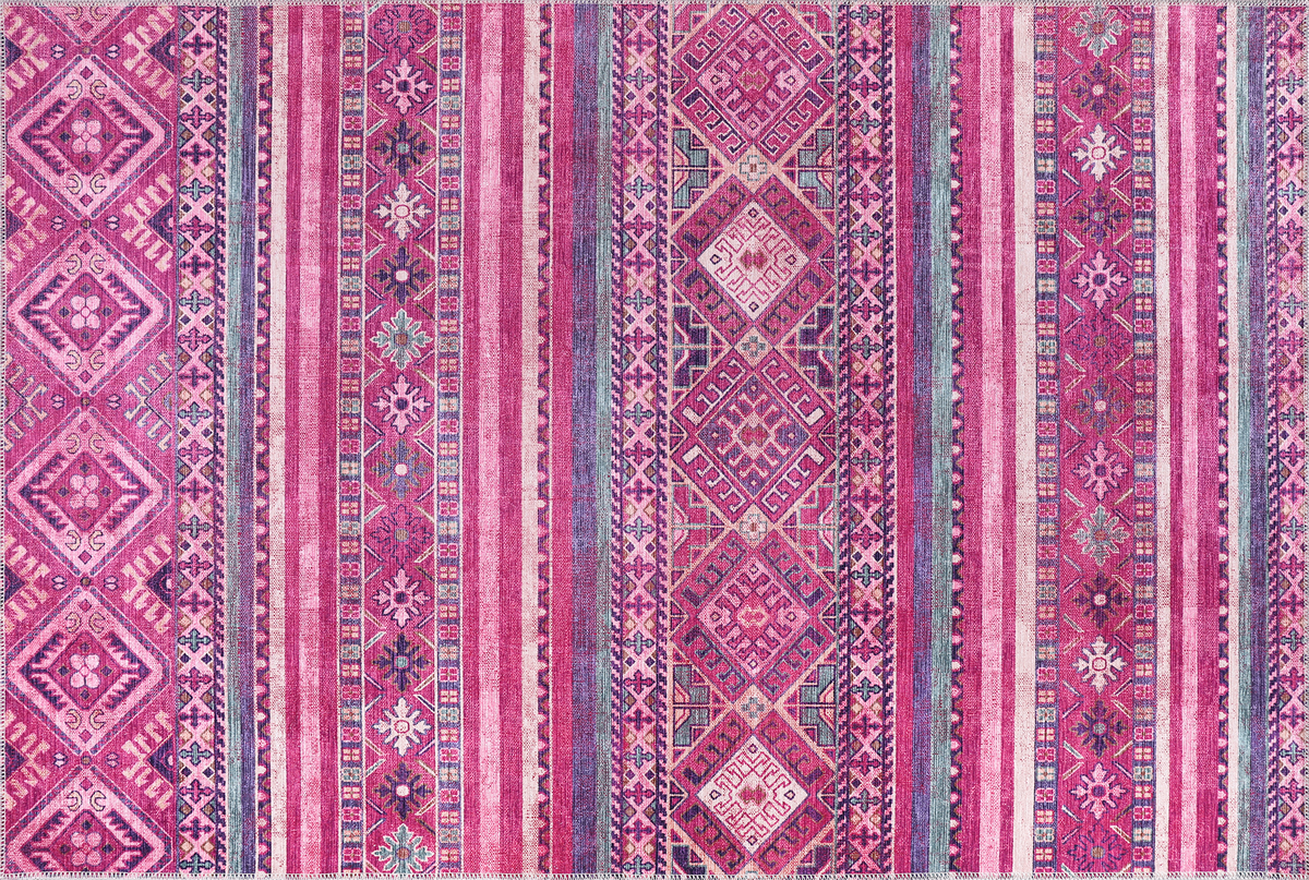 Tapis Ethnique Bleu Marine Lavable Quitterie, vue 3