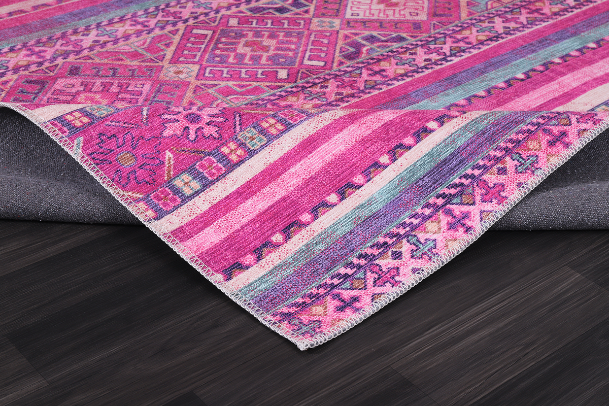 Tapis Ethnique Bleu Marine Lavable Quitterie, vue 6
