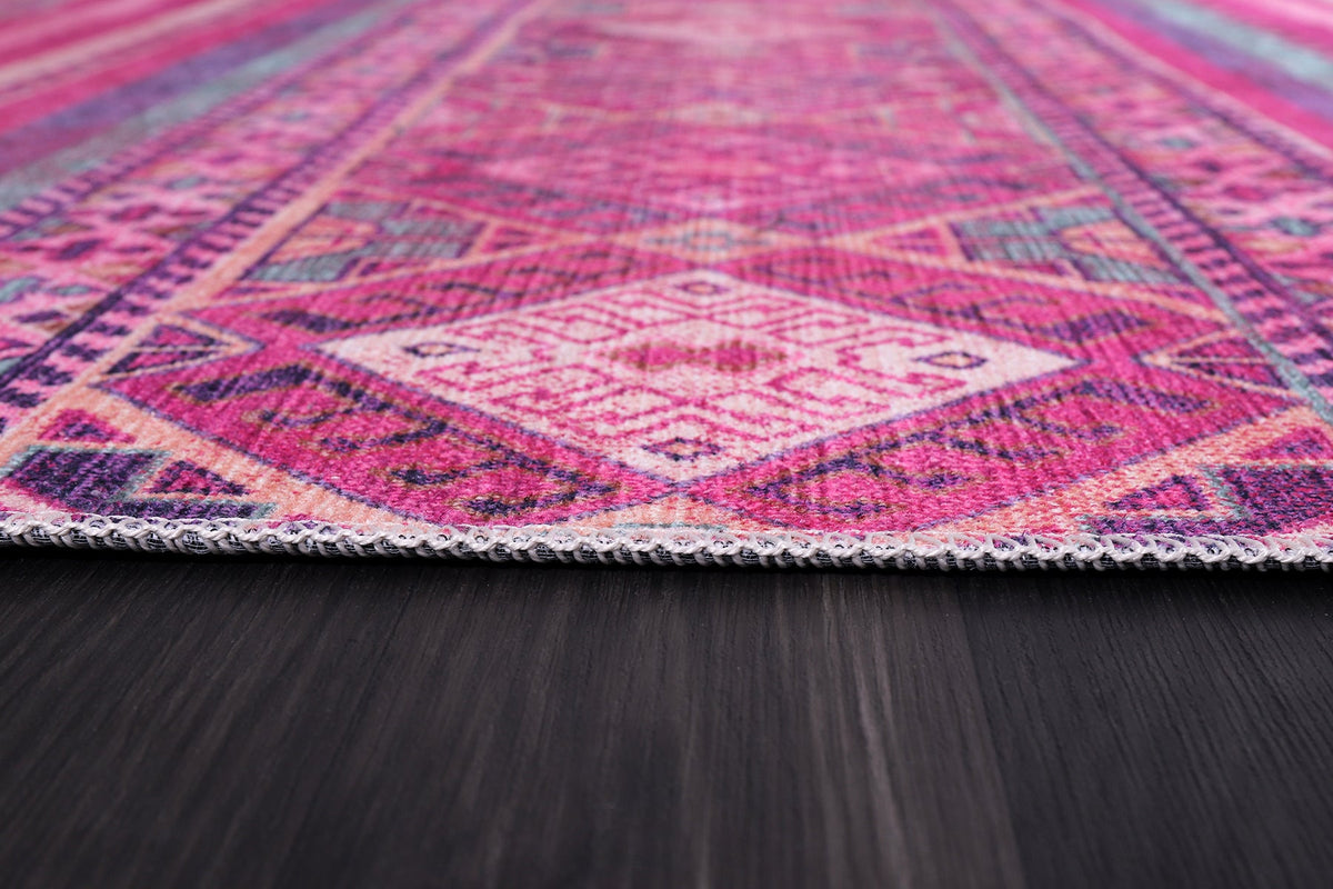 Tapis Ethnique Bleu Marine Lavable Quitterie, vue 7
