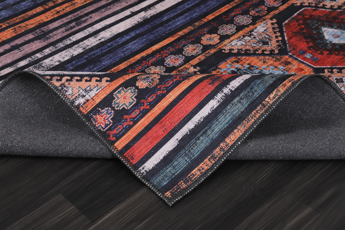Tapis Ethnique Bordeaux Lavable Wadi, vue 3