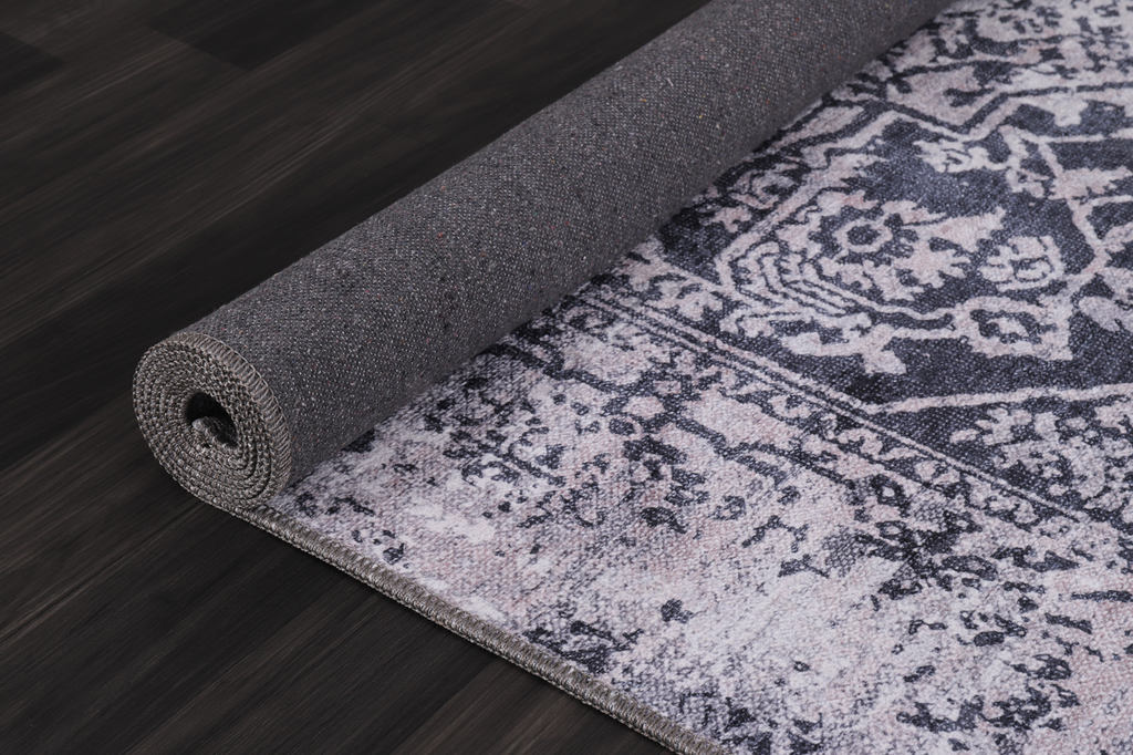 Tapis Abstrait Gris Lavable Agathe, vue 3