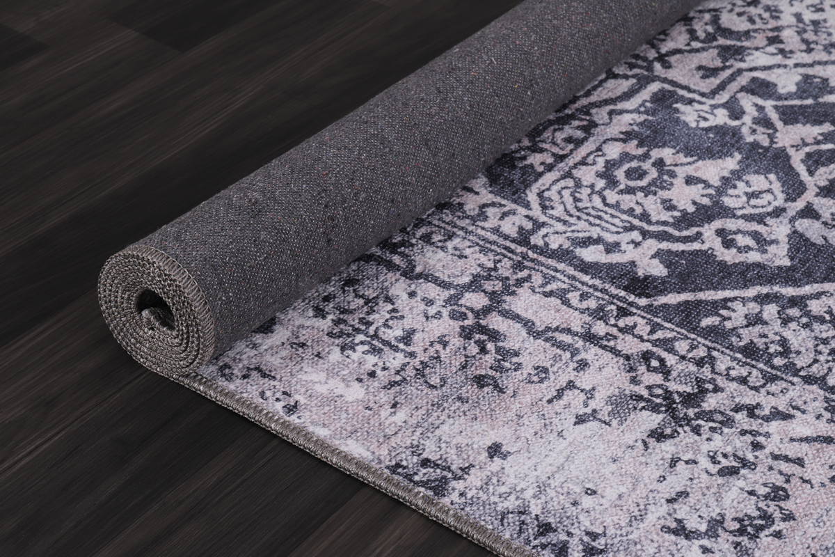 Tapis Abstrait Gris Lavable Agathe, vue 3