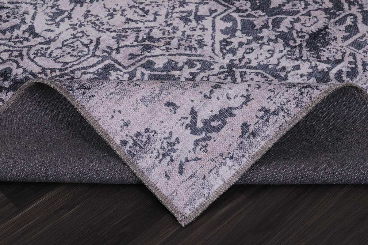 Tapis Abstrait Gris Lavable Agathe, vue 5