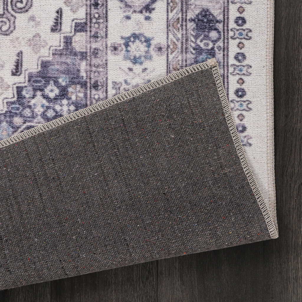 Tapis Ethnique Crème et Blanc Lavable Romy, vue 4