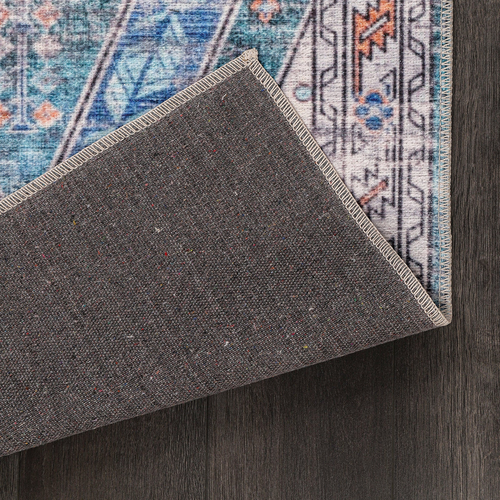 Tapis Ethnique Crème et Blanc Lavable Nora, vue 3