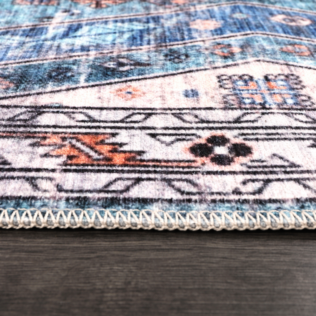 Tapis Ethnique Crème et Blanc Lavable Nora, vue 5