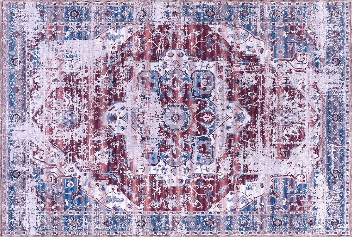 Tapis Vintage Gris Lavable Daphné, vue principale