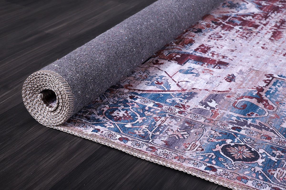 Tapis Vintage Gris Lavable Daphné, vue 4