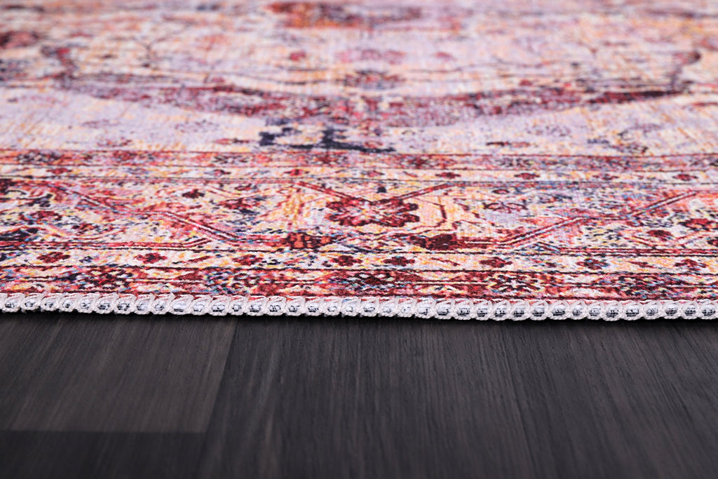 Tapis Vintage Bordeaux Lavable Noémie, vue 3