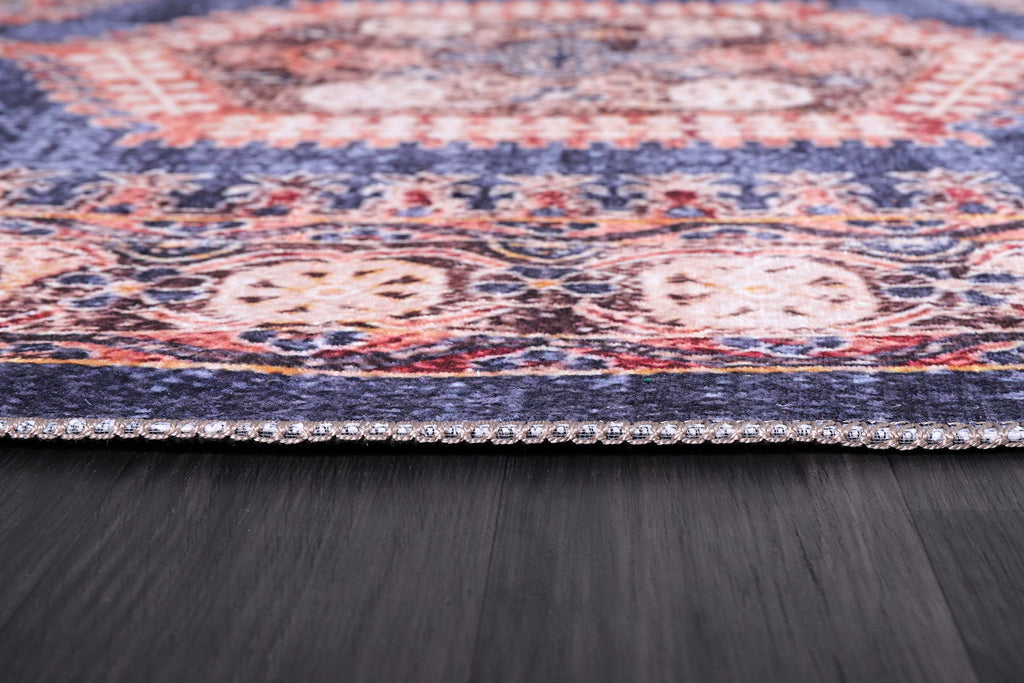 Tapis Ethnique Bordeaux Lavable Olympe, vue 3