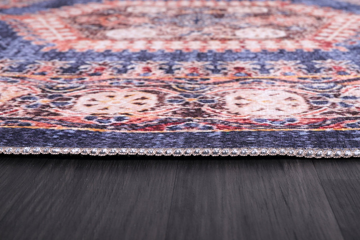 Tapis Ethnique Bordeaux Lavable Olympe, vue 3
