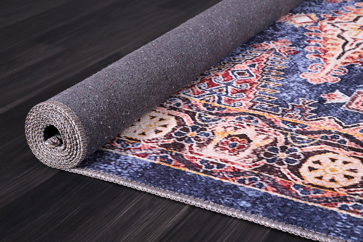 Tapis Ethnique Bordeaux Lavable Olympe, vue 4