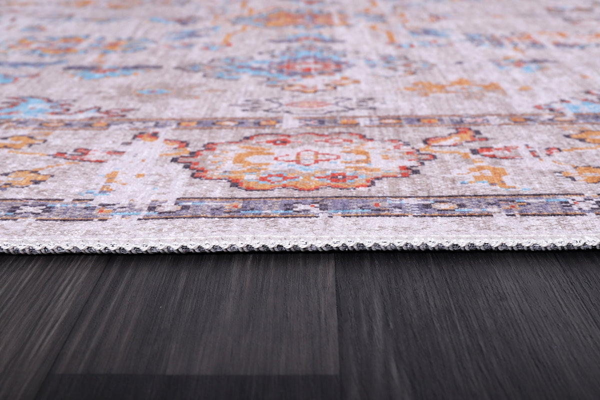Tapis Classique Vintage Crème et Blanc Lavable Faustine, vue 3