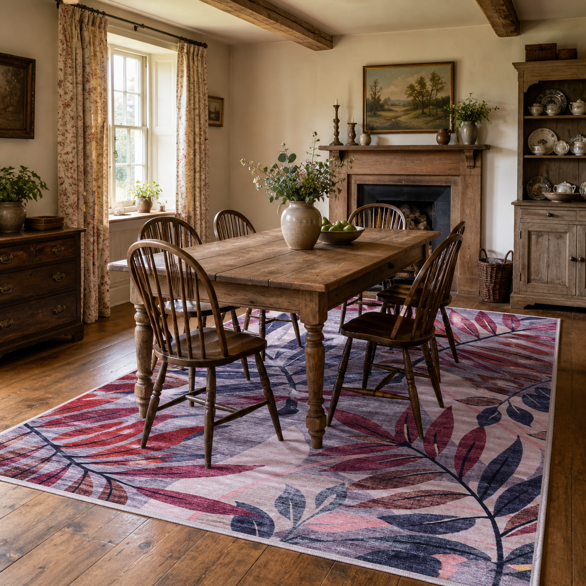 Tapis Classique Crème et Blanc Lavable Milos, vue 8