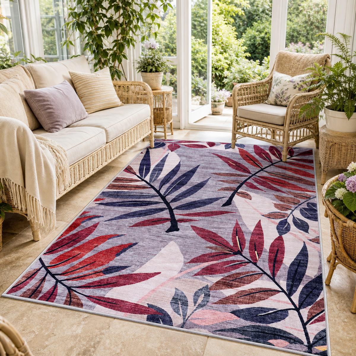 Tapis Classique Crème et Blanc Lavable | Milos