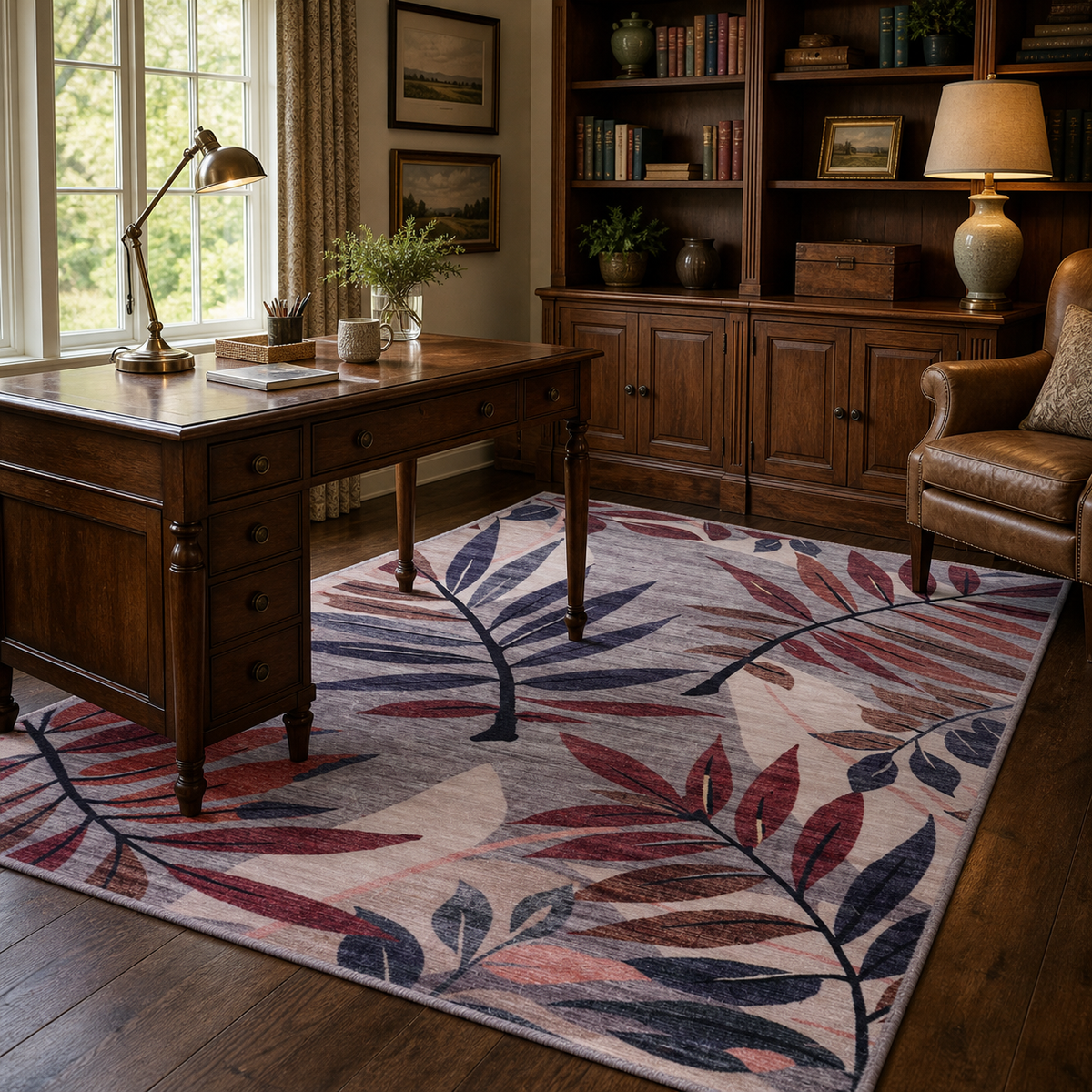 Tapis Classique Crème et Blanc Lavable Milos, vue 20