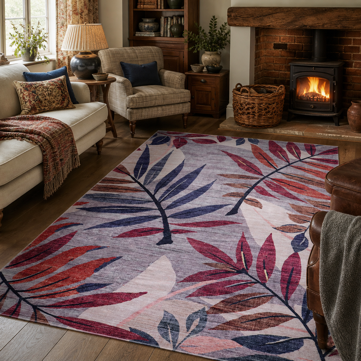 Tapis Classique Crème et Blanc Lavable | Milos