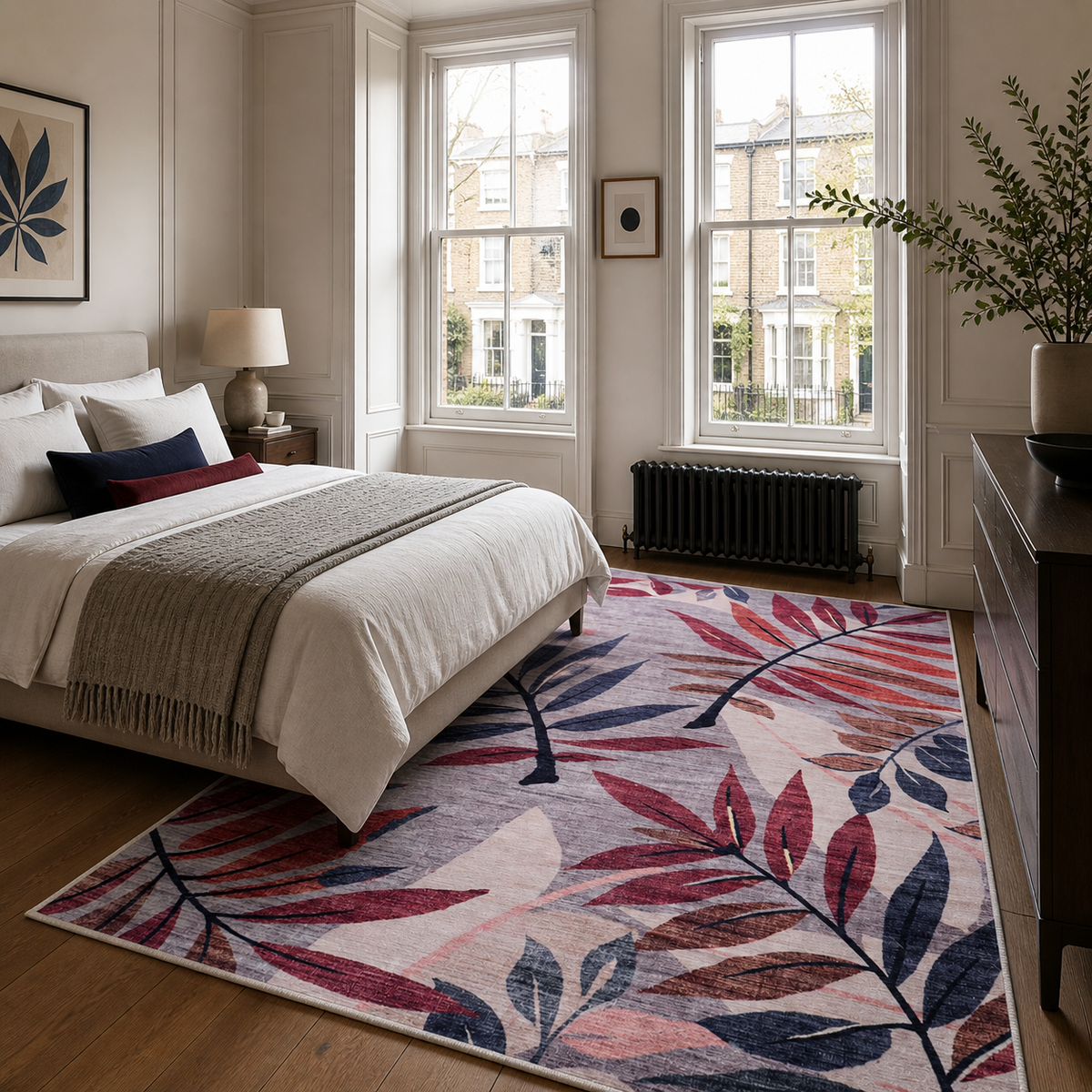 Tapis Classique Crème et Blanc Lavable Milos, vue 14