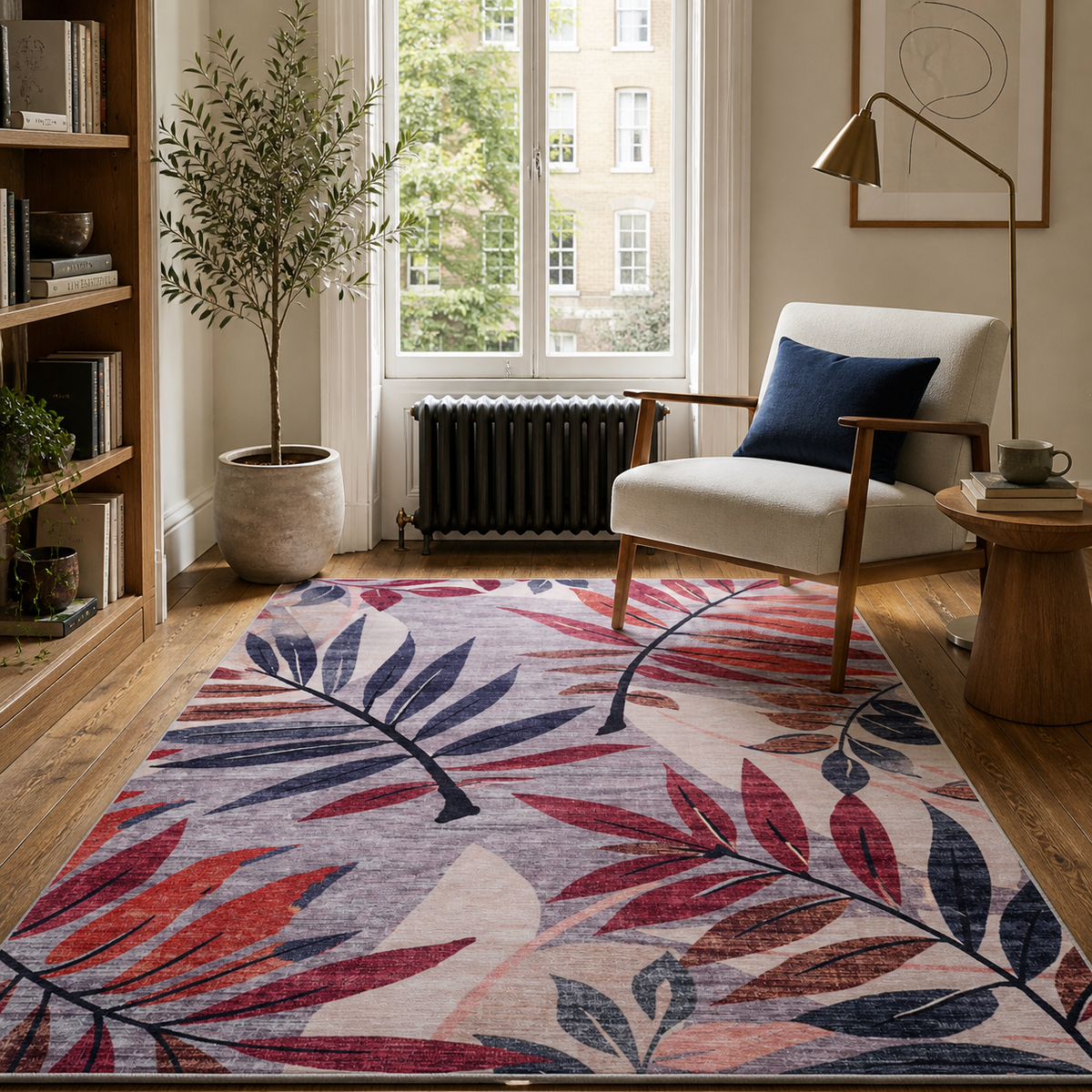 Tapis Classique Crème et Blanc Lavable Milos, vue 18