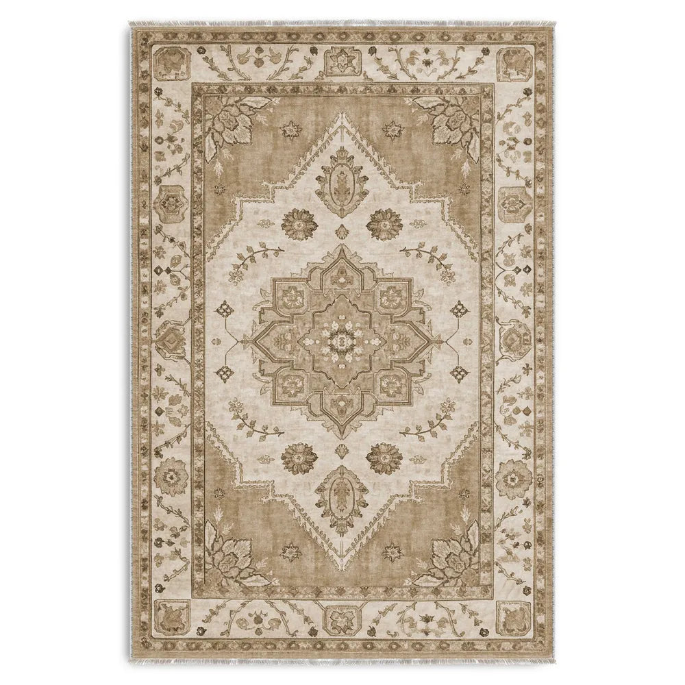 Tapis Classique Vintage Crème et Blanc Lavable Hortense, vue 10