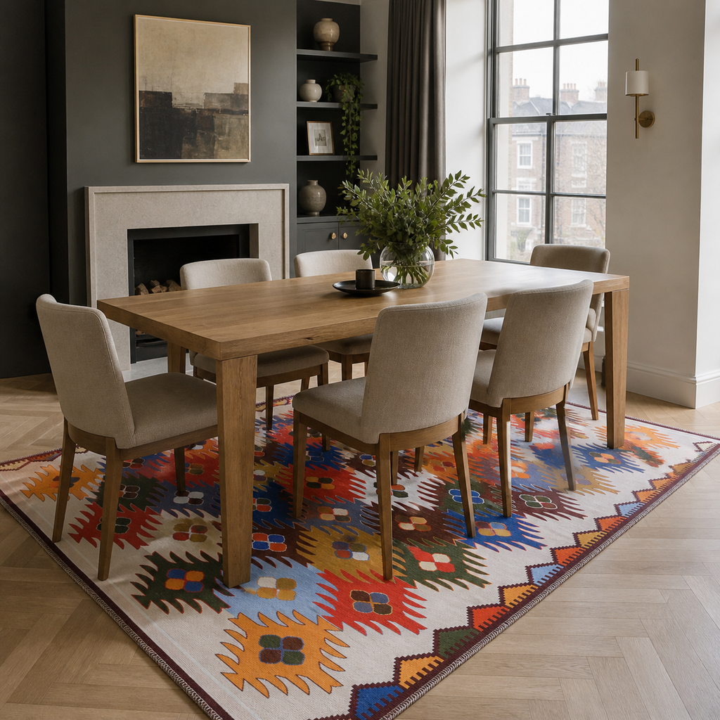 Tapis Ethnique Bordeaux Lavable Hortense, vue 3
