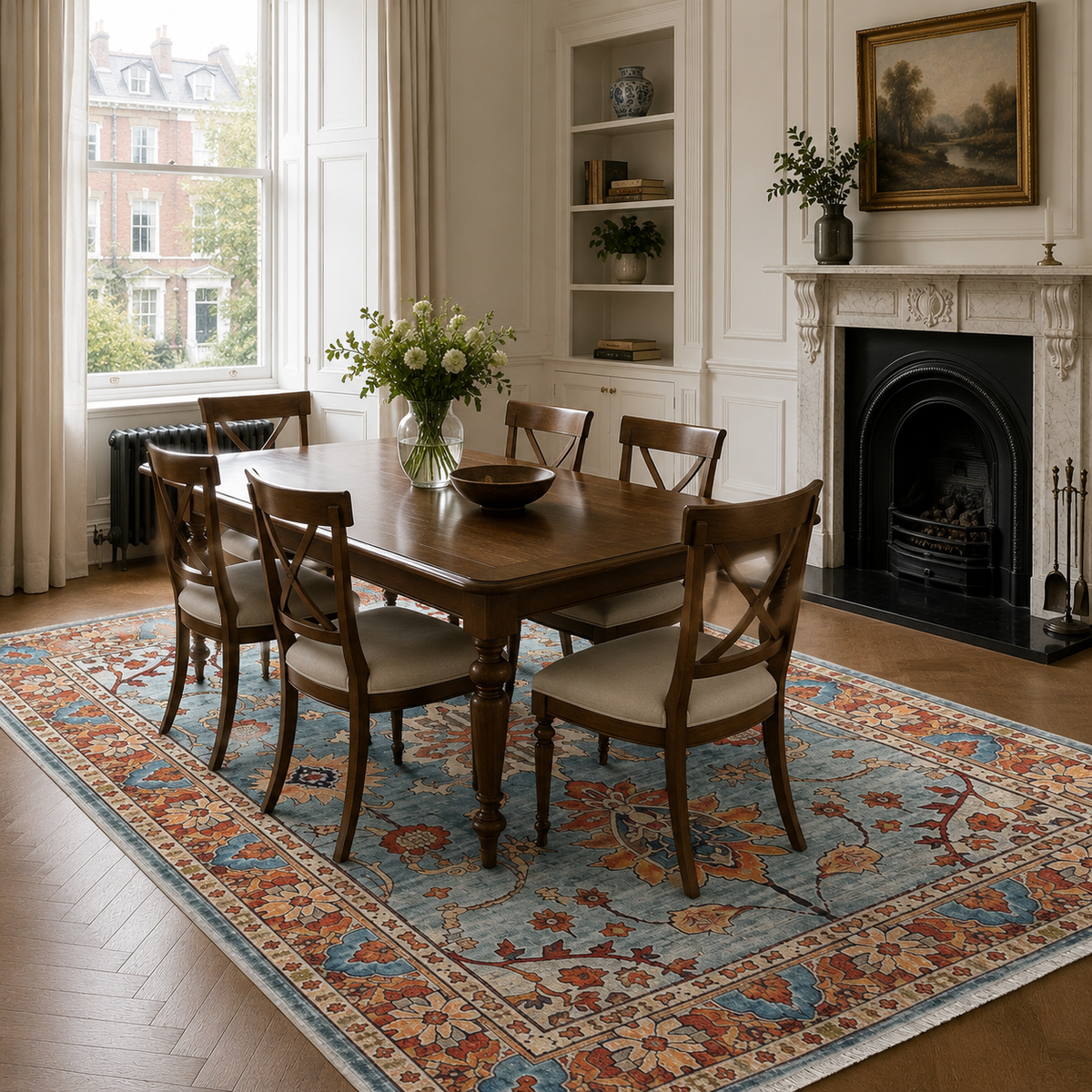 Tapis Géométrique Moderne Crème et Blanc Lavable Félicie, vue 3