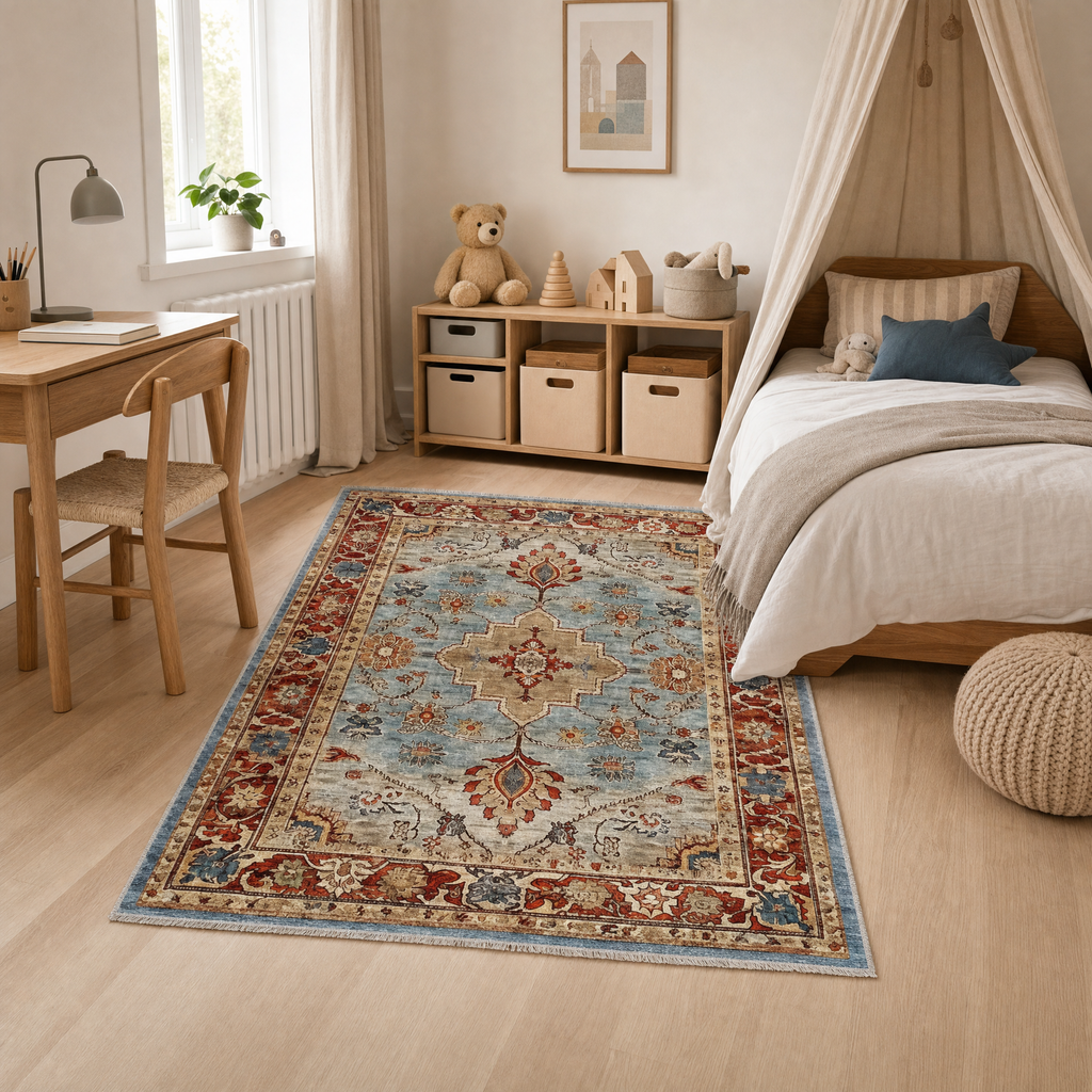 Tapis Géométrique Moderne Crème et Blanc Lavable Jade, vue 9