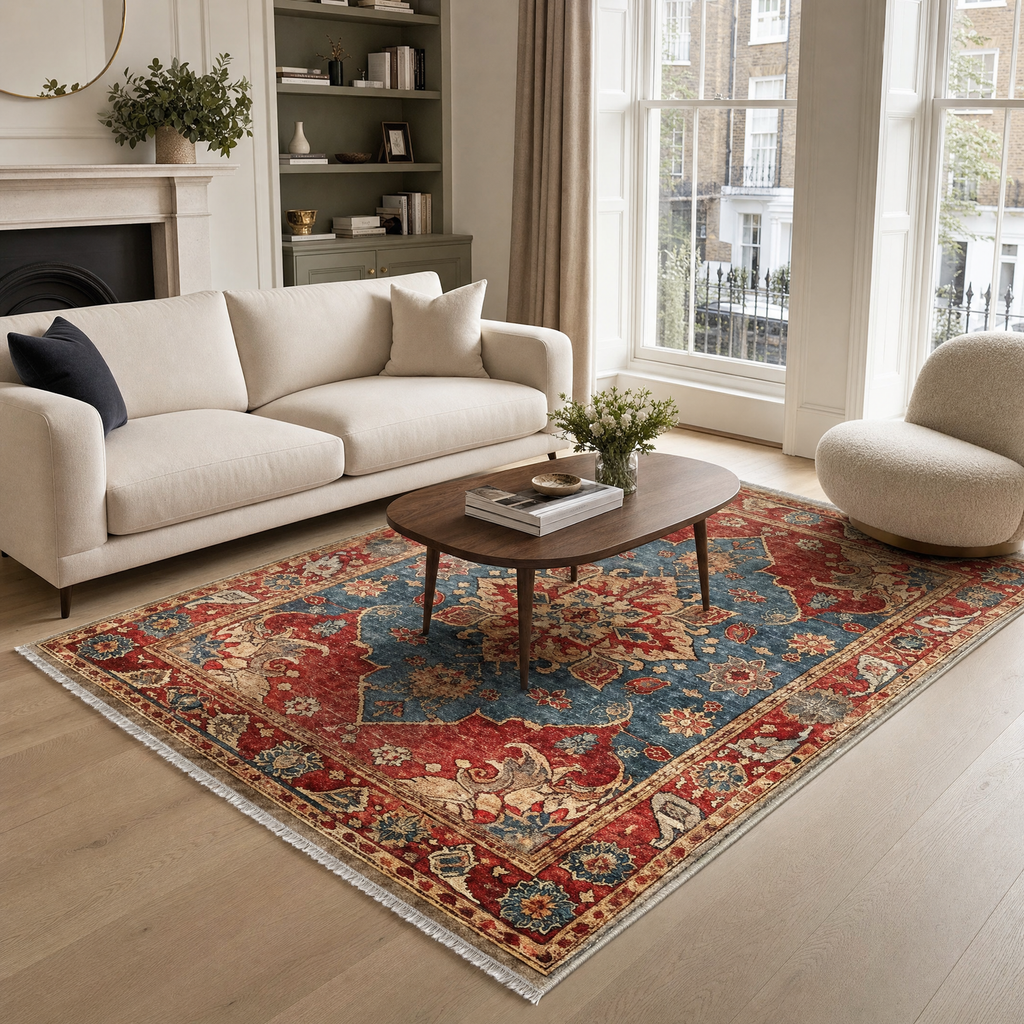Tapis Classique Bordeaux Lavable Alice, vue principale