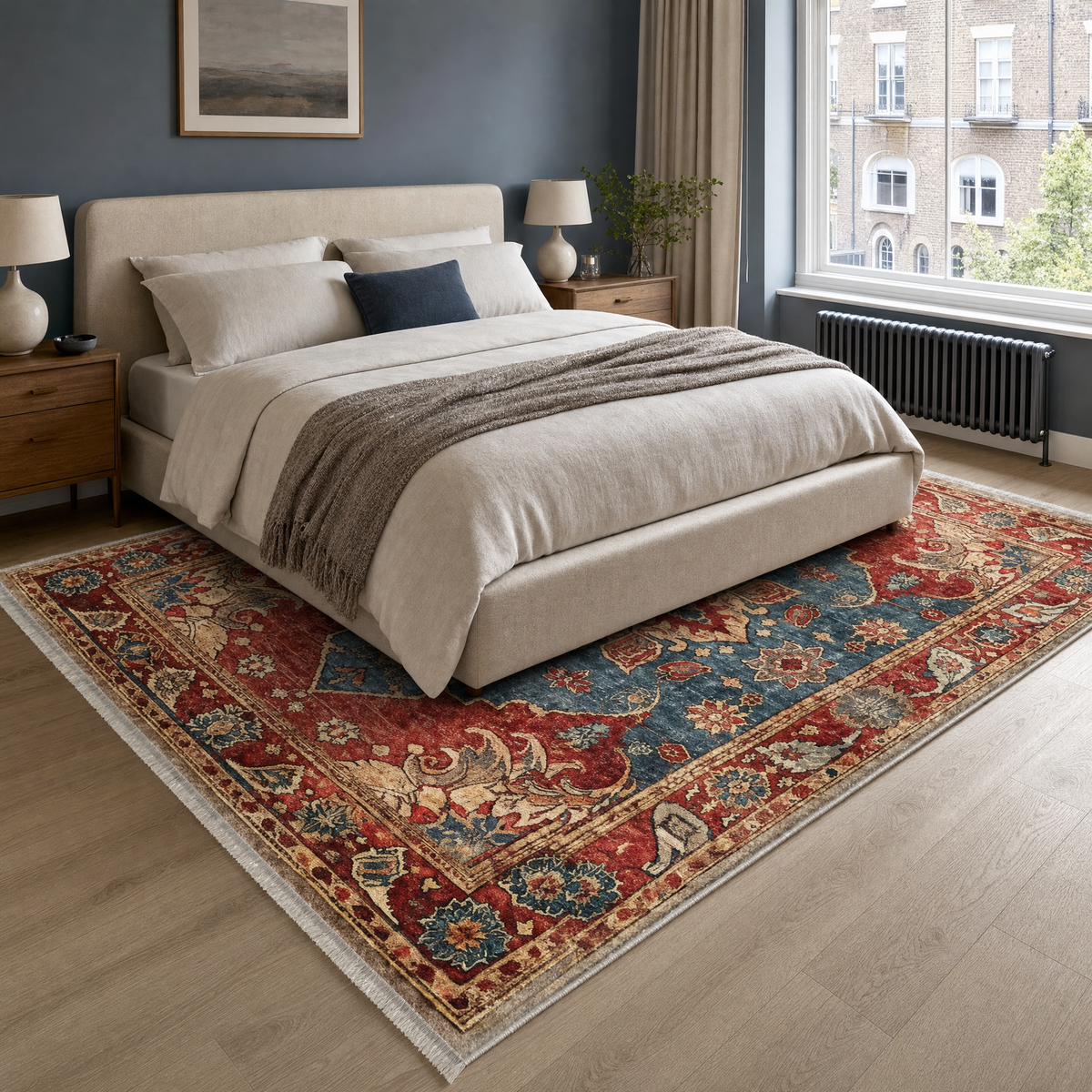 Tapis Classique Bordeaux Lavable Alice, vue 6