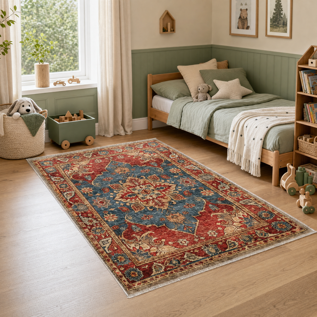 Tapis Classique Bordeaux Lavable Alice, vue 9