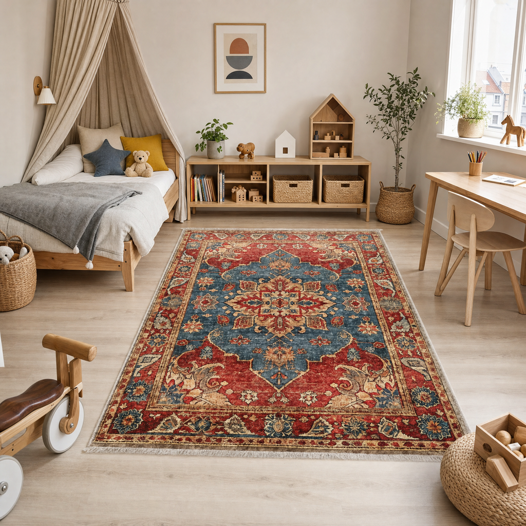 Tapis Classique Bordeaux Lavable Alice, vue 10