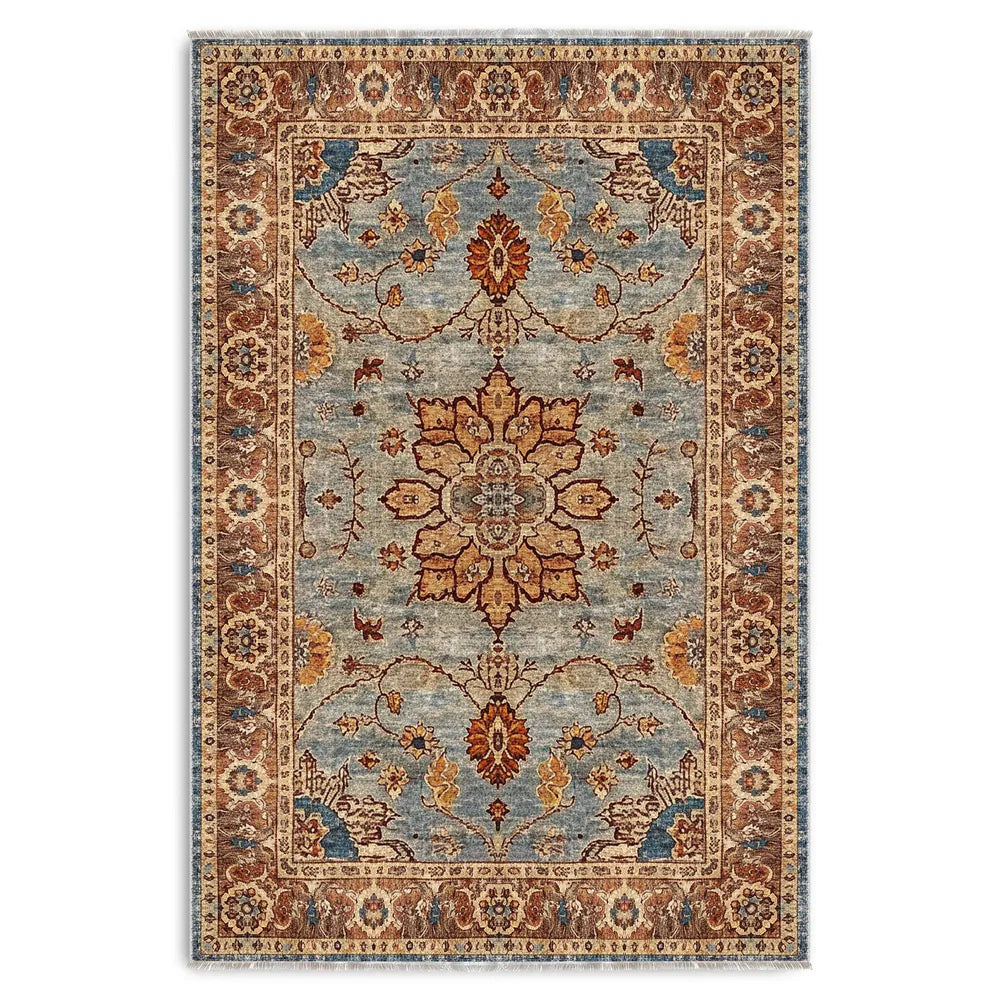 Tapis Classique Bleu Marine Lavable Faustine, vue 10